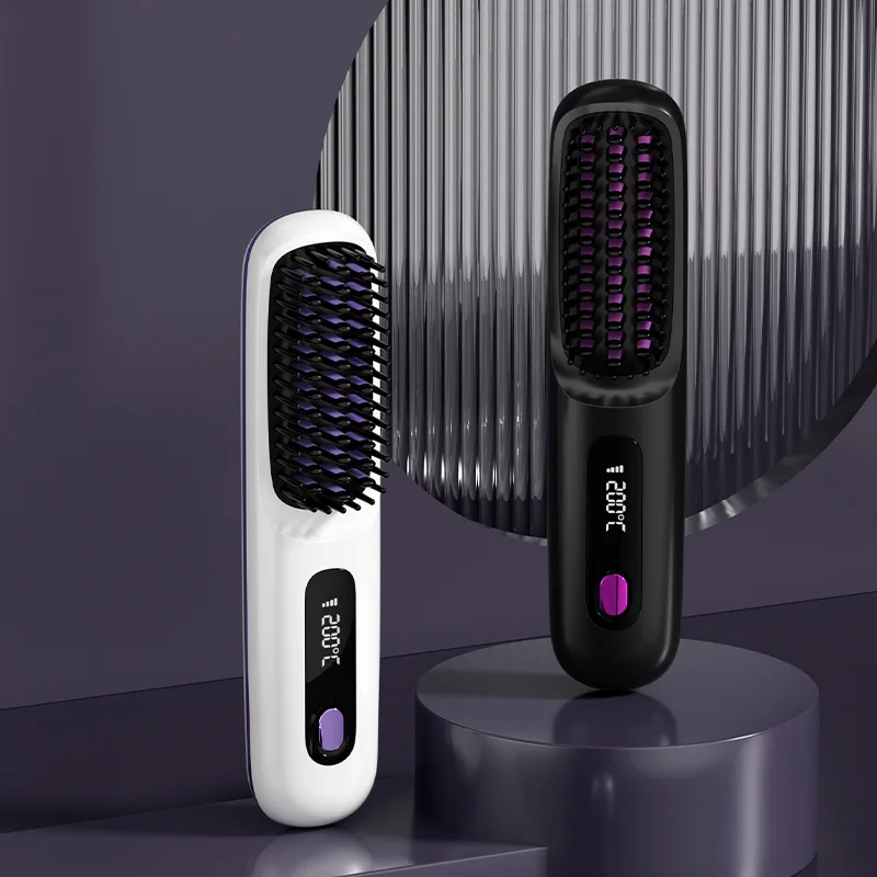 New Cross Border Wireless Straightening Comb, Negative Ion Straightening Comb, Wireless Straight Roll Portable Straightening Cur