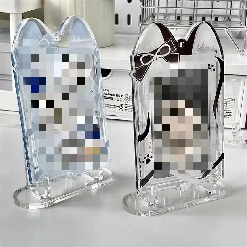 10pcs Transparent Display Stand Acrylic Badge Pins Storage Holder Multi-purpose Display Stand Desktop Medal Photo Card Display