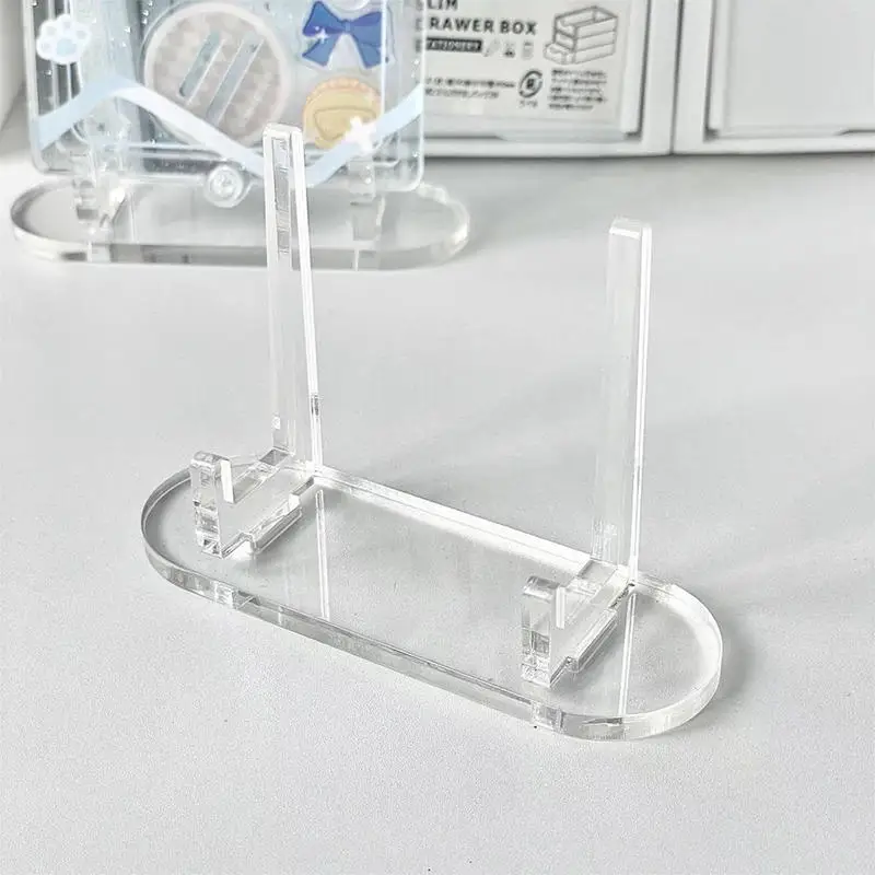 10pcs Transparent Display Stand Acrylic Badge Pins Storage Holder Multi-purpose Display Stand Desktop Medal Photo Card Display