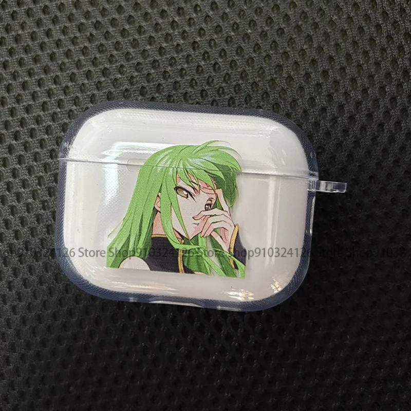 Luxury comic Code Geass C.C.ClearTransparent Earphone Case For Airpods Pro 3 2025 Soft Clear Cover For Airpods 4 Shockproof Case