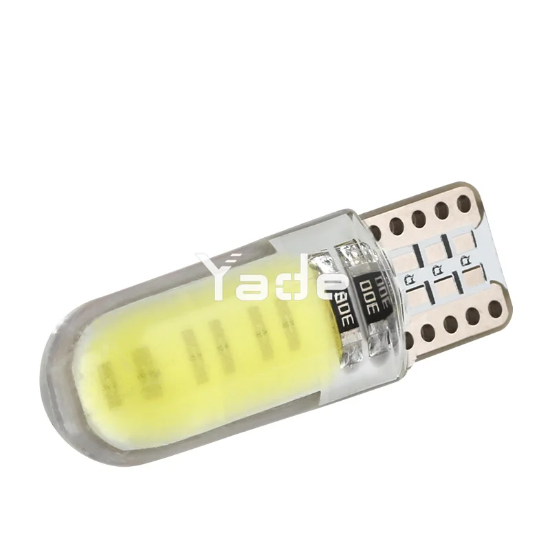 2/10PCS T10 W5W Car LED Bulbs Car Interior Dome Maps Trunk License Plate Lights 12V COB-12SMD 7500K White Yellow Red Blue Pink
