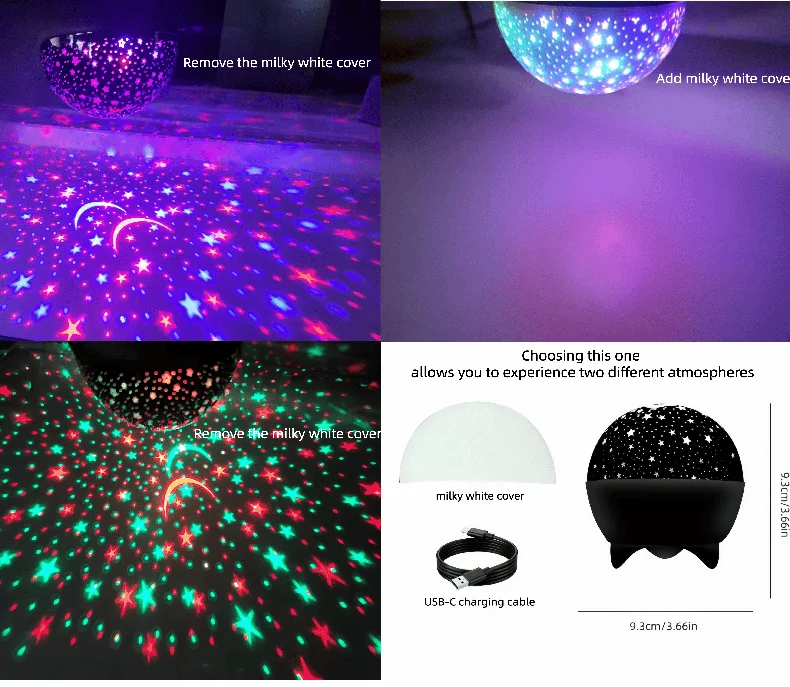 LED Lights Projector Starry Sky Night Light Projector Baby Lamp Decor Starry Moon Galaxy Projector for Kids Bedroom Decoration