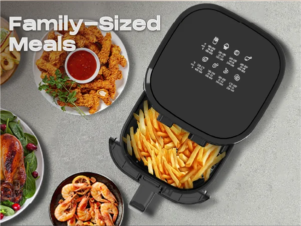 SUPERLEX 5L Air Fryer with Smart Touch Display Adjustable Thermostat 1450W Adjustable Temperature 8 Preset Cooking Modes Cooker