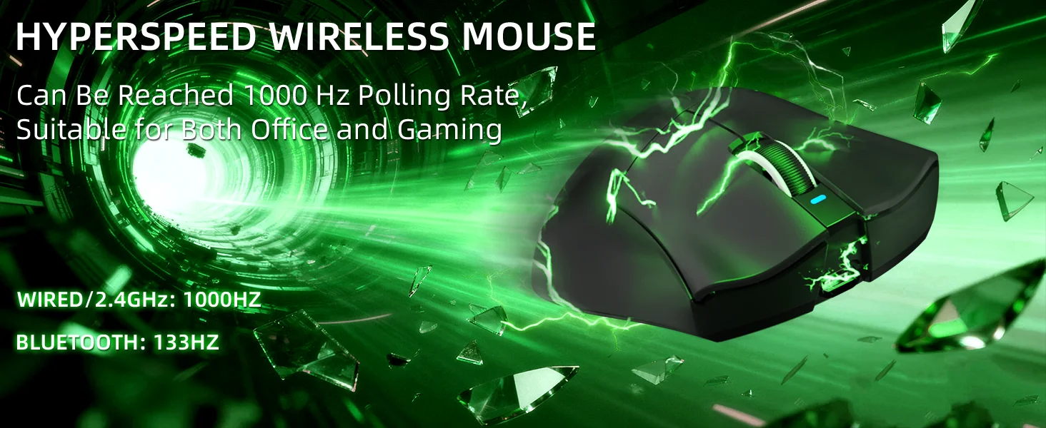 ATTACK SHARK V3 Wireless Gaming Mouse, 65g Ultra Lightweight, 25K DPI PAW3311 Optical Sensor, 1K Polling, 2.4G/BT/USB Wired