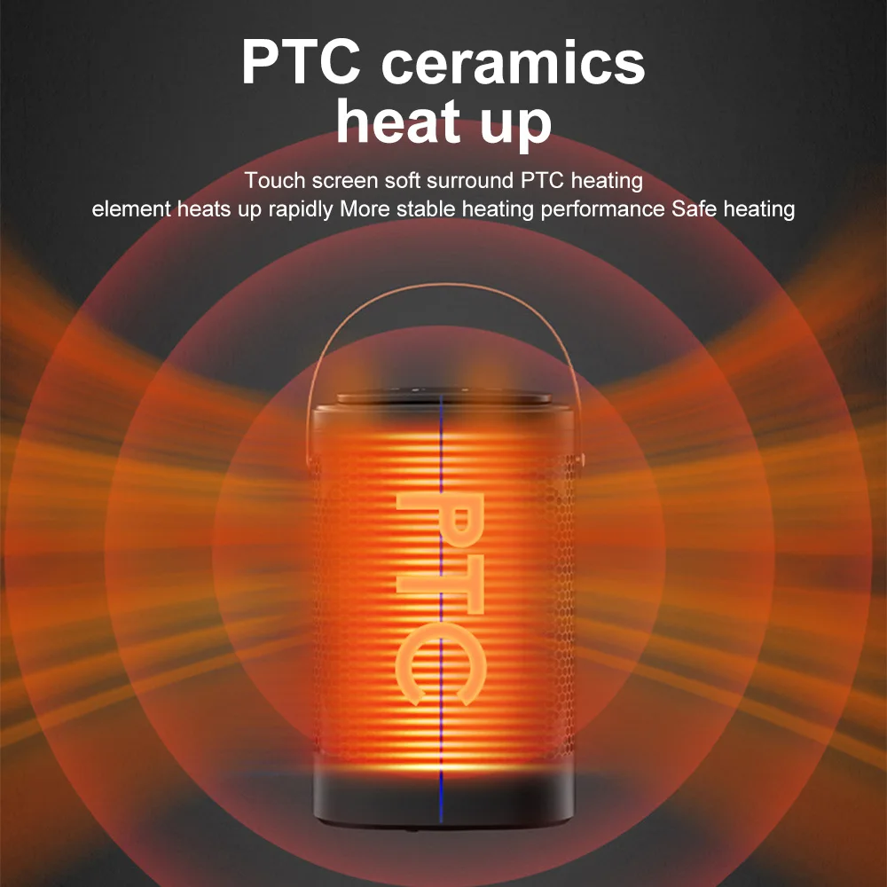 Portable Heater Desktop Room Warmer Fan With Remote Control Touchscreen PTC Ceramic Cooling & Heating Blower Fan For Home Office