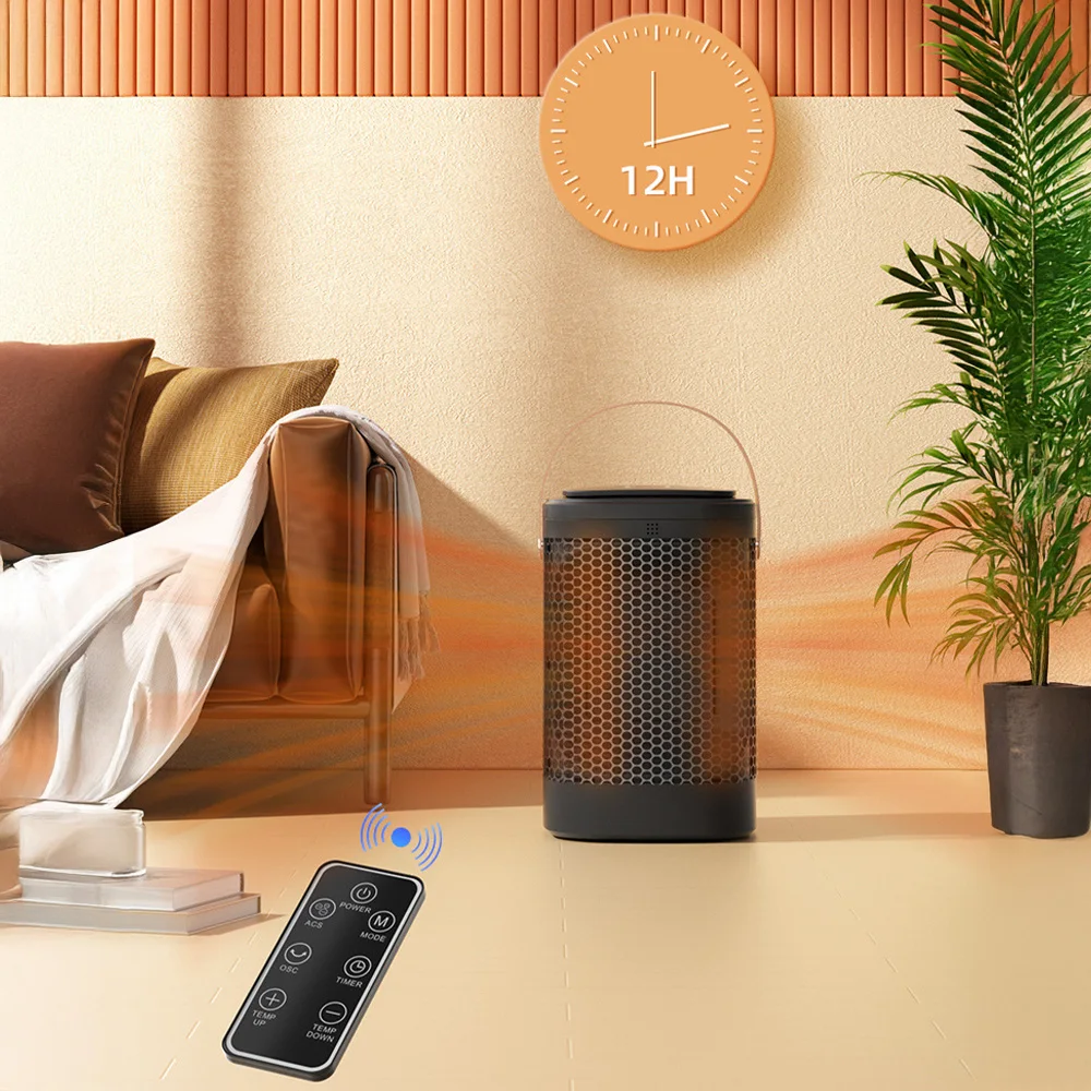 Portable Heater Desktop Room Warmer Fan With Remote Control Touchscreen PTC Ceramic Cooling & Heating Blower Fan For Home Office