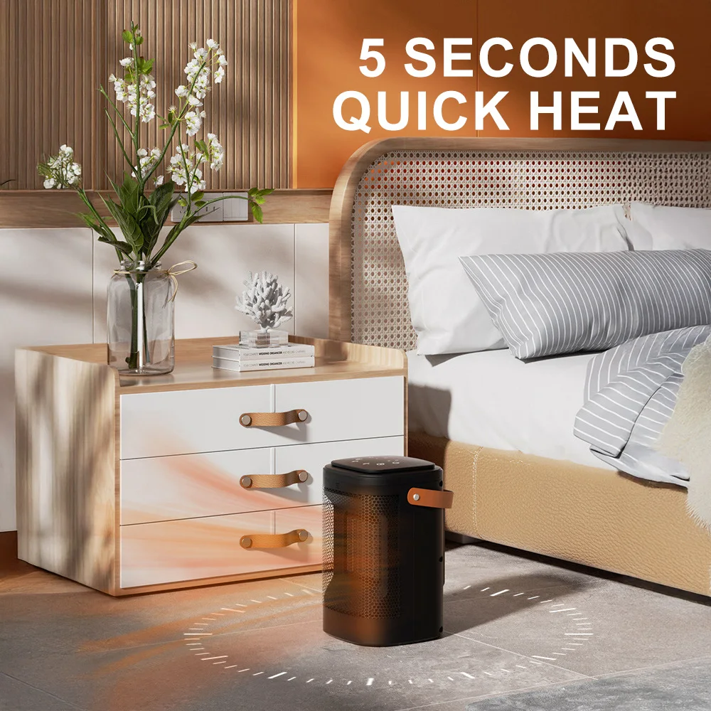 Portable Heater Desktop Room Warmer Fan With Remote Control Touchscreen PTC Ceramic Cooling & Heating Blower Fan For Home Office