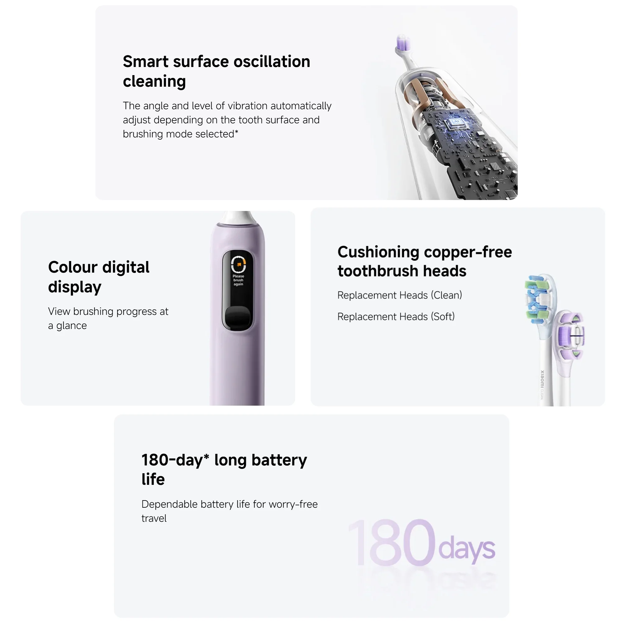 Xiaomi Oscillation Electric Toothbrush Pro EU Smart Colour Display Oscillating Ultrasonic Motor 180-day Long Battery Life IPX8