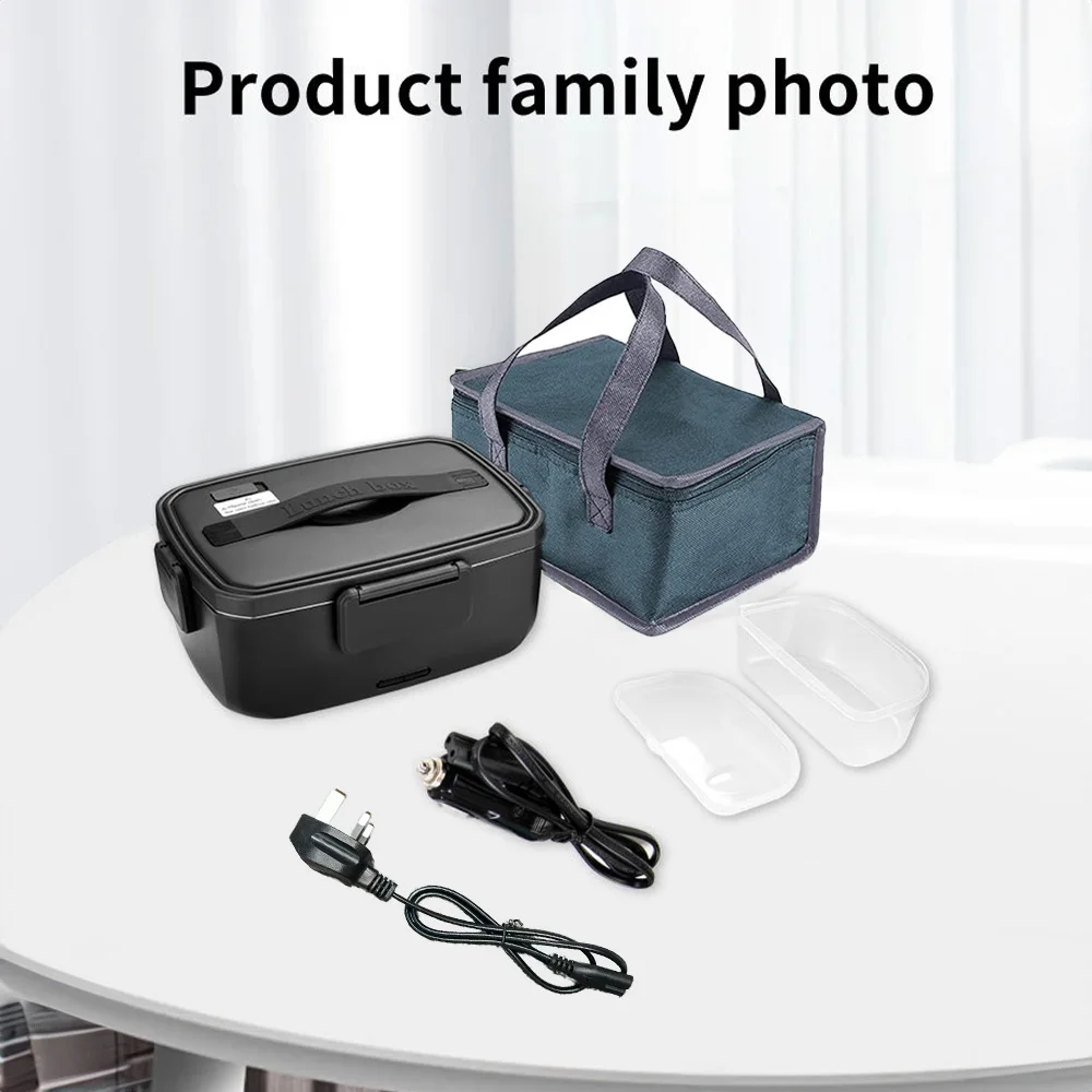 New Electric Lunch Box Portable With Thermal Bag 2L No Added Water Food Heater Box Bento Warmer for Travel Car Truck Home Office