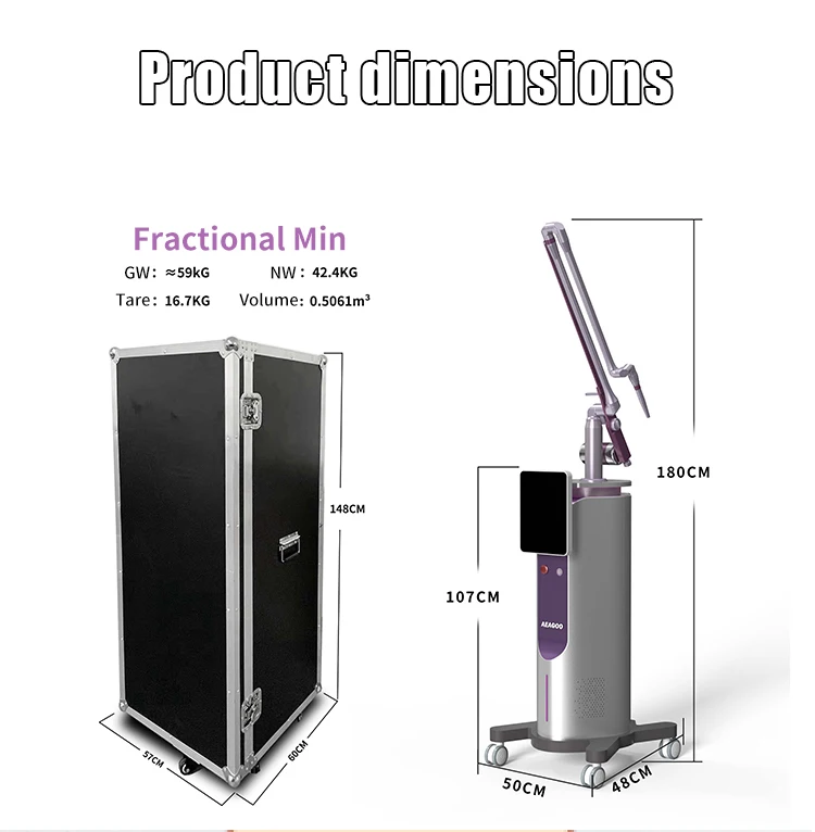2026 Fractional CO2 Laser Machine 10600nm Professional CO2 Laser Beauty Machine for Scar Removal Skin Tightening Acne Treatment