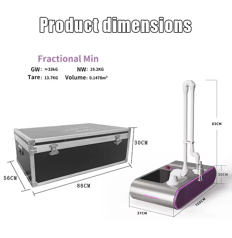 2026 Fractional CO2 Laser Machine 10600nm Professional CO2 Laser Beauty Machine for Scar Removal Skin Tightening Acne Treatment
