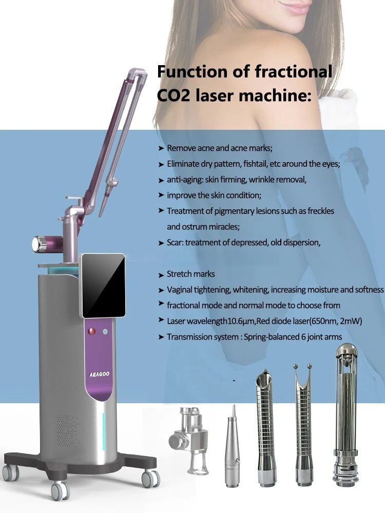 2026 Fractional CO2 Laser Machine 10600nm Professional CO2 Laser Beauty Machine for Scar Removal Skin Tightening Acne Treatment
