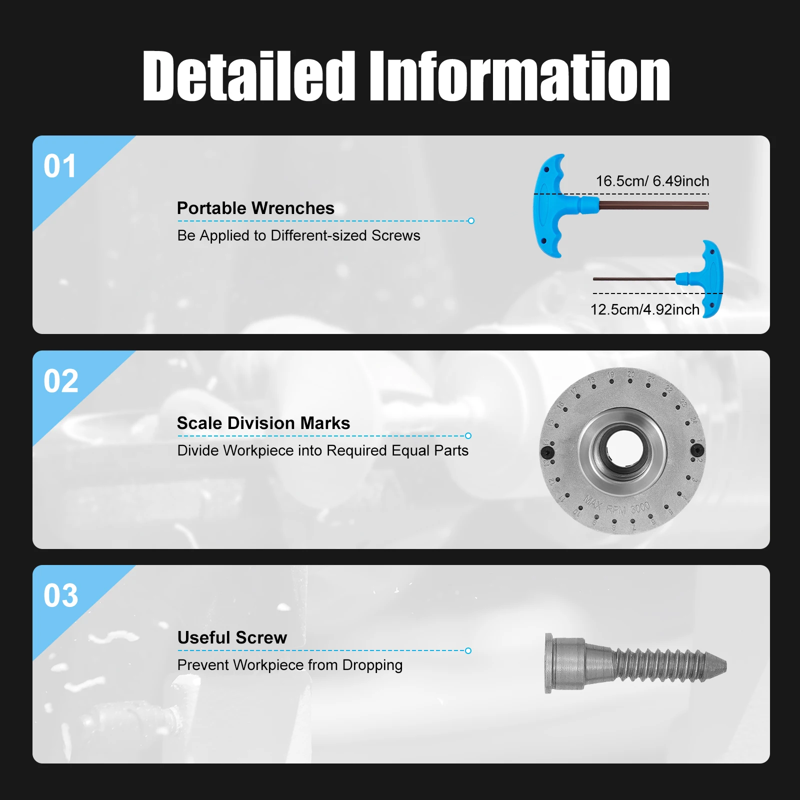 Wood Lathe Chuck 4-Jaw 3.78" Diameter Turning Machine Accessories Self-Centering Tool with Wrenches Screw for Woodworking