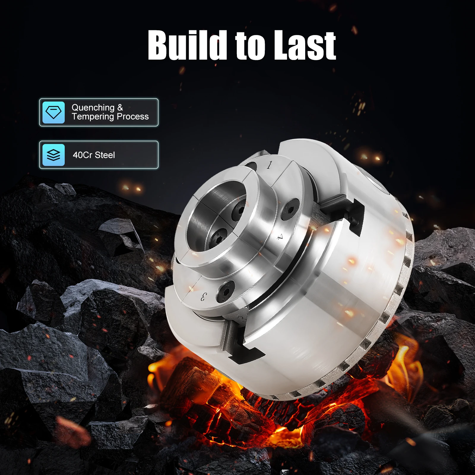 Wood Lathe Chuck 4-Jaw 3.78" Diameter Turning Machine Accessories Self-Centering Tool with Wrenches Screw for Woodworking