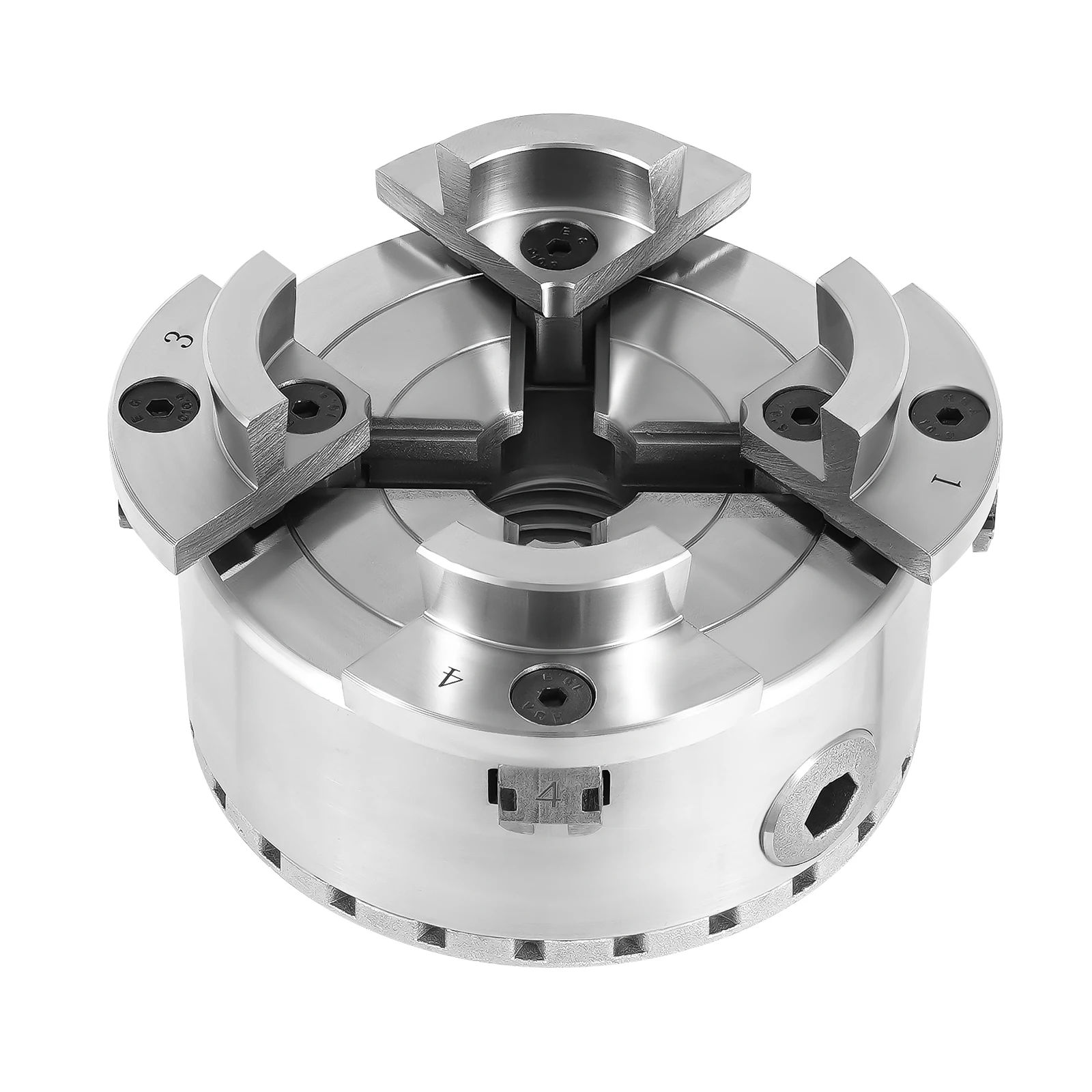 Wood Lathe Chuck 4-Jaw 3.78" Diameter Turning Machine Accessories Self-Centering Tool with Wrenches Screw for Woodworking