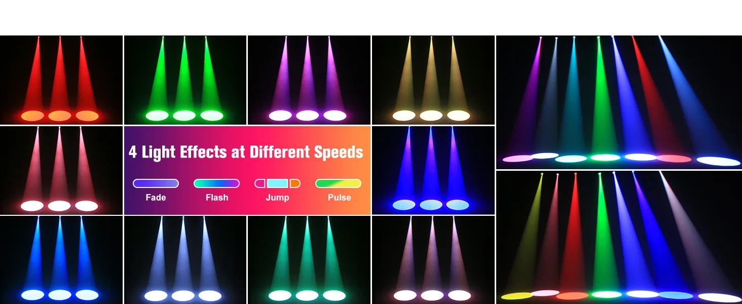 Leleght 4Pcs 20W Pinspot Lights With Remote Control RGBW LED Beam Spotlight Dimmable Disco Stage Lights For Wedding Party Club