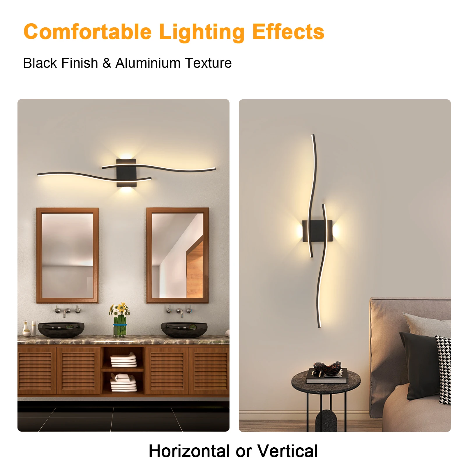 Indoor Wall Light,Creatively Modern LED Wall Lamp 27W 3000LM,Warm White 3000K,Acrylic LED Wall Lights for Bedroom
