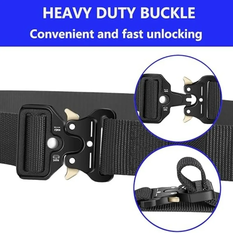 Large Size 160CM 120CM Nylon Belt - Military Automatic Buckle Outdoor Hunting Multi-functional Tactical Men's Leather Belt