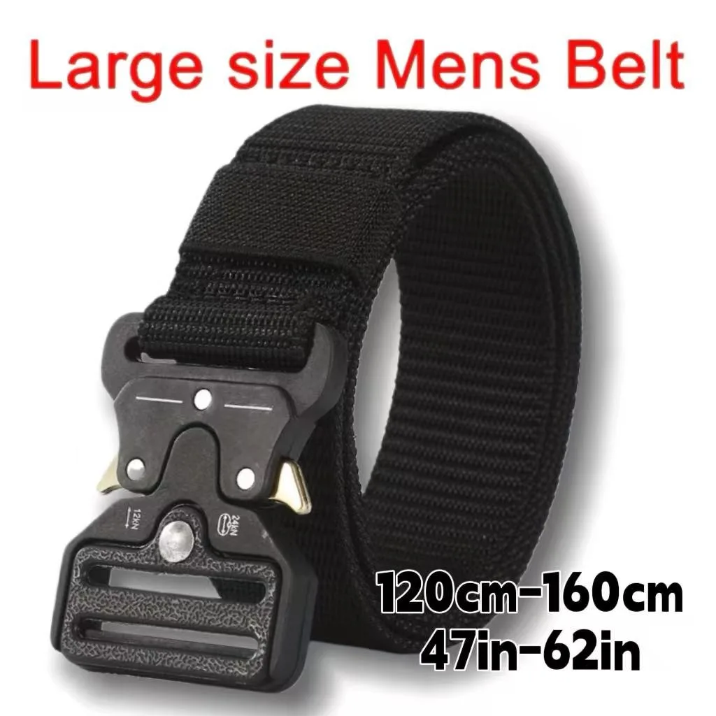 Large Size 160CM 120CM Nylon Belt - Military Automatic Buckle Outdoor Hunting Multi-functional Tactical Men's Leather Belt
