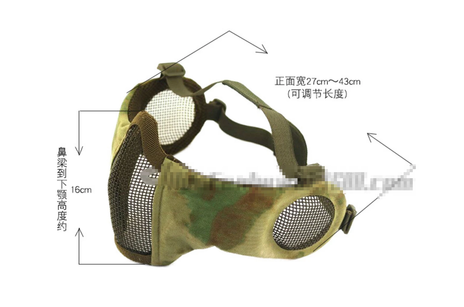 Tactical Airsoft Mask Half Face Paintball Shooting CS Foldable Steel Mesh Mask With Ear Protection Militar Hunting Cosplay Mask