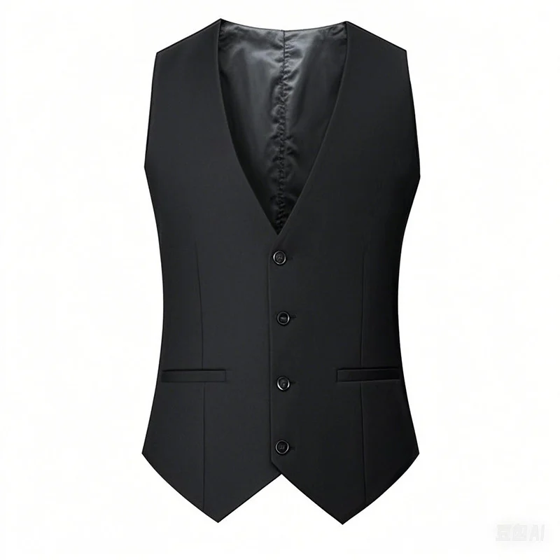 M-7XL Spring/summer Man Suit Vest Sleeveless Vest with Adjustable Waist Single Breasted Solid Color Business Suit Vest Wedding