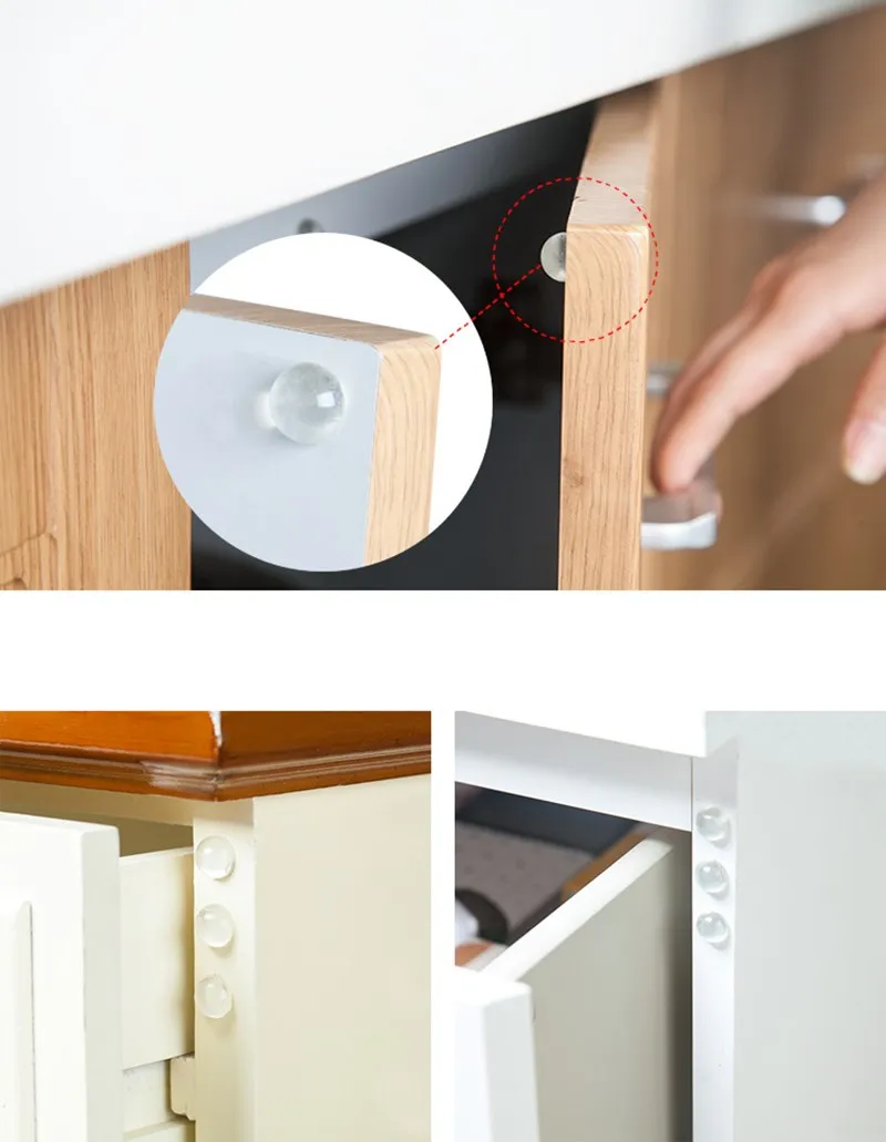 100-300pcs Self-Adhesive Clear Door Stop Rubber Damper Buffer Cabinet Bumpers Silicone Furniture Dots Cushion Protective Pads