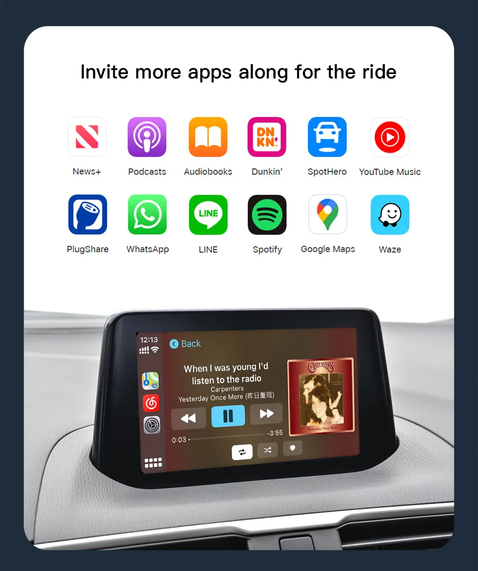 TYPE-C For Mazda P2.1 Wired or P3.1 Wireless carplay Android Auto adapter Demio Miata USB HUB 2 3 6 CX3 CX5 CX8 CX9 Retrofit Kit