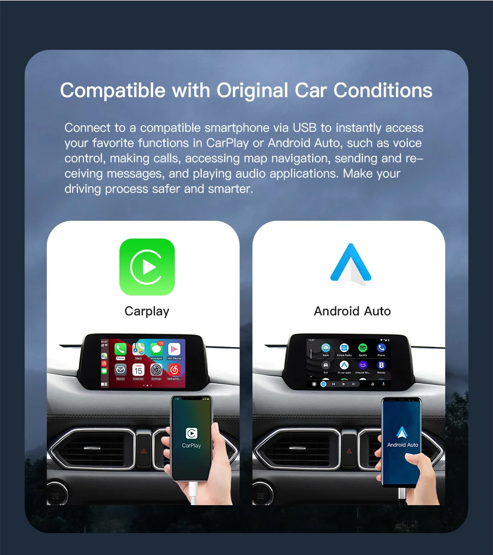 TYPE-C For Mazda P2.1 Wired or P3.1 Wireless carplay Android Auto adapter Demio Miata USB HUB 2 3 6 CX3 CX5 CX8 CX9 Retrofit Kit