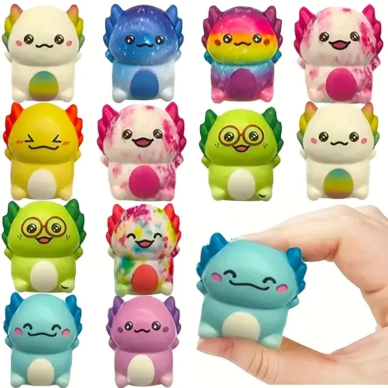 Hot 6/12PCS Kids Adult Mini Kawaii Newt Cute Stress Relief Squeeze Toys Random Slow Rising Toy Carnival Goodie Party Send Gift