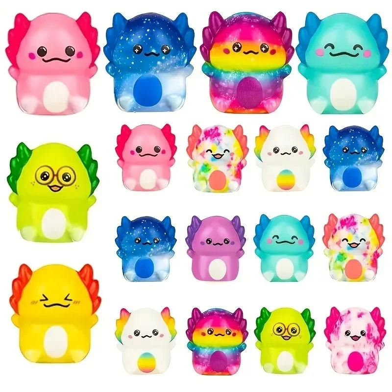 Hot 6/12PCS Kids Adult Mini Kawaii Newt Cute Stress Relief Squeeze Toys Random Slow Rising Toy Carnival Goodie Party Send Gift