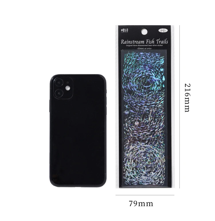 3sheets/pack Kawaii PET Laser Silver Stickers DIY Diary Phone Case Handmade Scrapbook Aesthetic Stickers