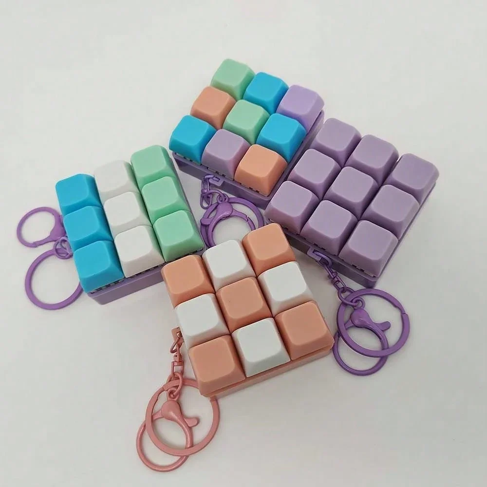 New Keyboard Fidget Toy, Fidget Clicker Keyboard Fidget Keychain, Button Fidget Gifts for Adults to Relieve Stress and Pass Time