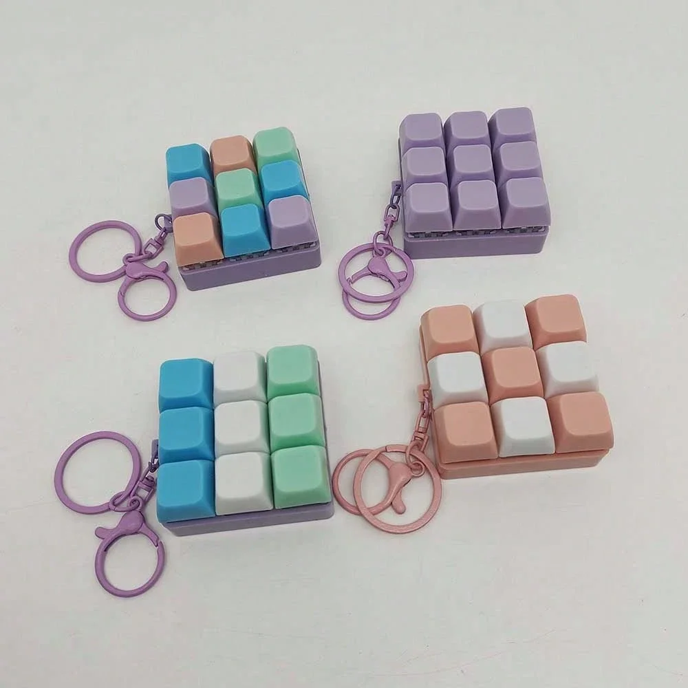 New Keyboard Fidget Toy, Fidget Clicker Keyboard Fidget Keychain, Button Fidget Gifts for Adults to Relieve Stress and Pass Time