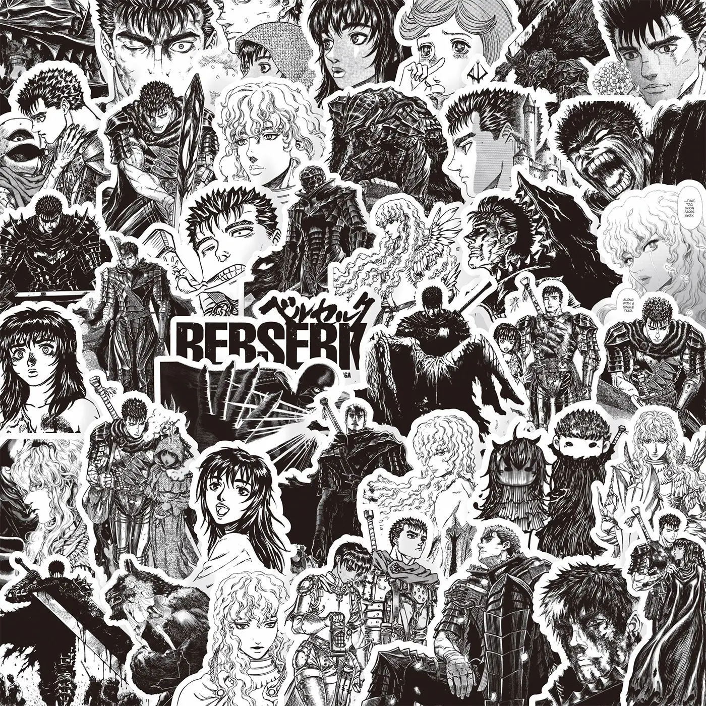 82PCS Berserk Stickers Guts DIY Diary Phone Case Handmade Scrapbook Aesthetic Stickers