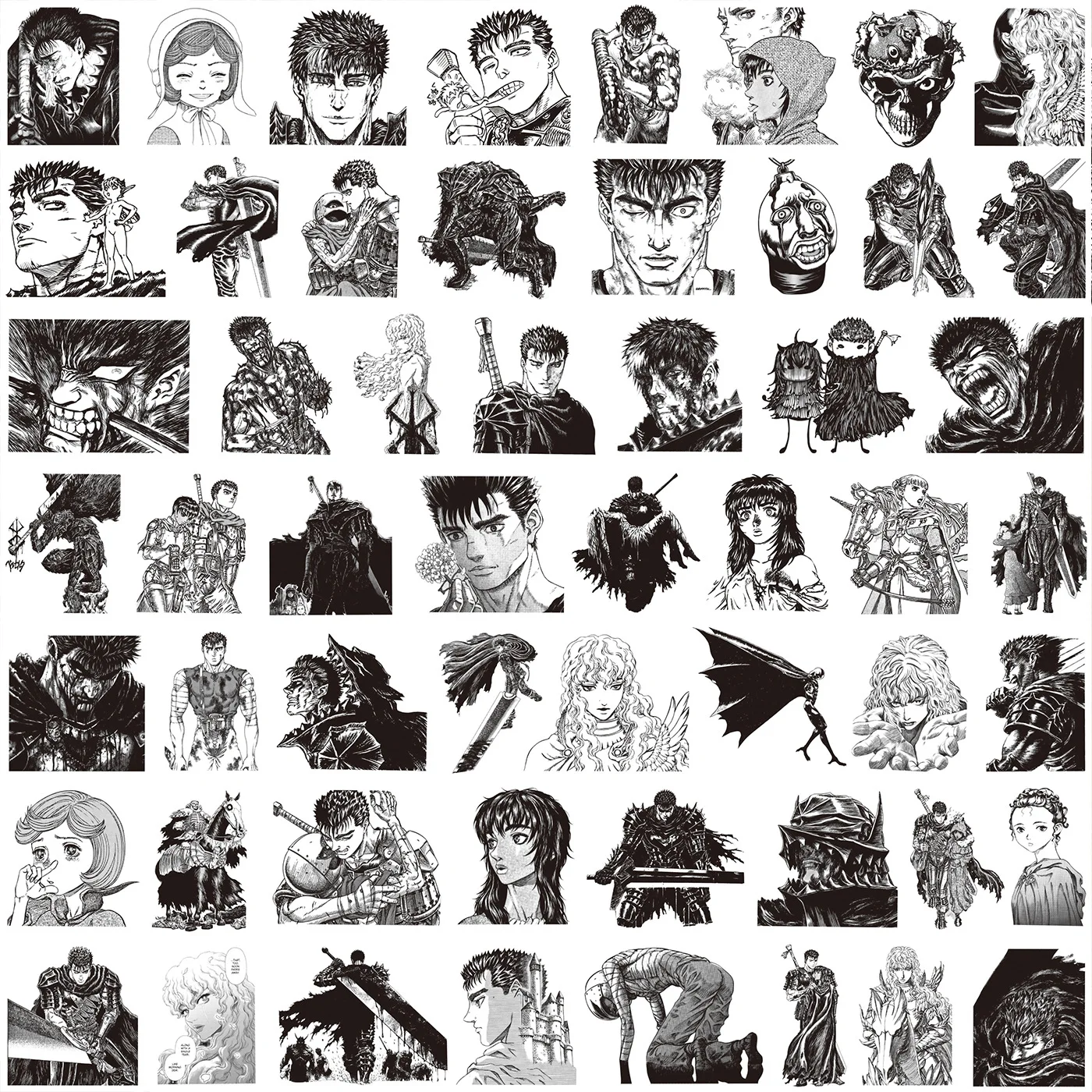 82PCS Berserk Stickers Guts DIY Diary Phone Case Handmade Scrapbook Aesthetic Stickers