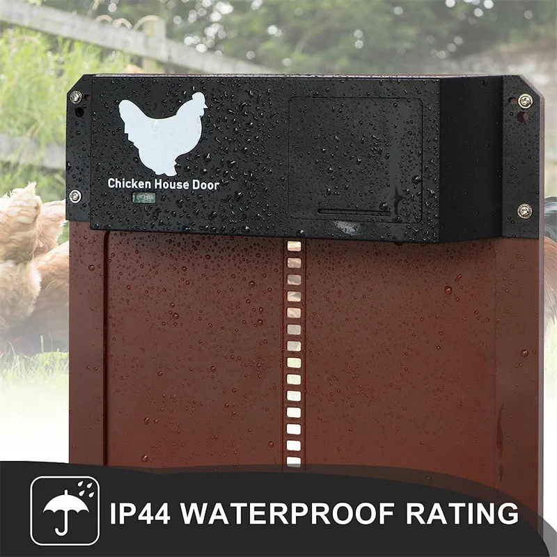 Automatic Chicken Coop Door Chicken House Door Light Sensor Farm Chicken Opener Pets Duck Cage Door Supplies Battery Powered