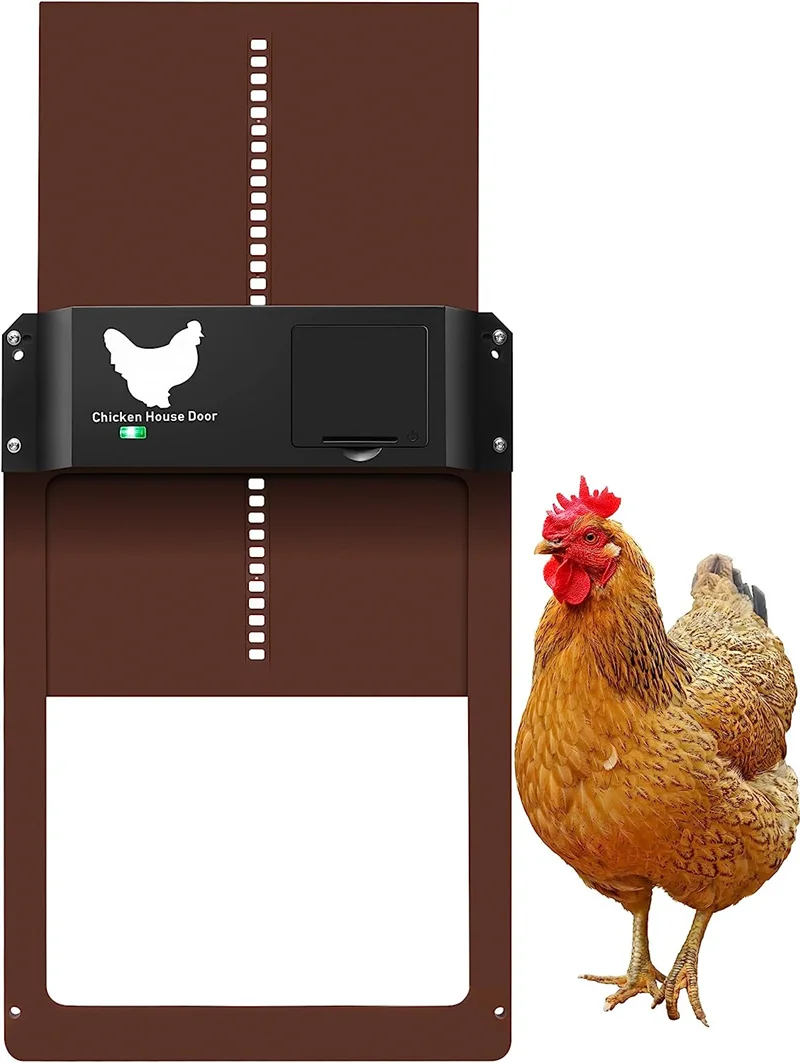 Automatic Chicken Coop Door Chicken House Door Light Sensor Farm Chicken Opener Pets Duck Cage Door Supplies Battery Powered