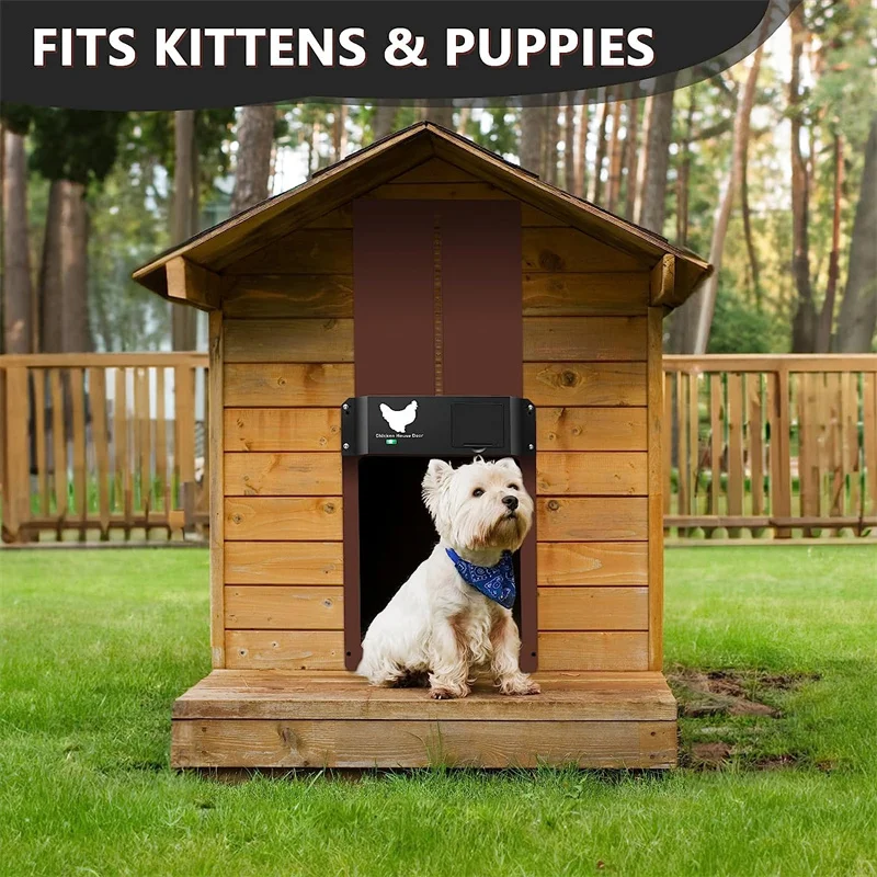 Automatic Chicken Coop Door Chicken House Door Light Sensor Farm Chicken Opener Pets Duck Cage Door Supplies Battery Powered