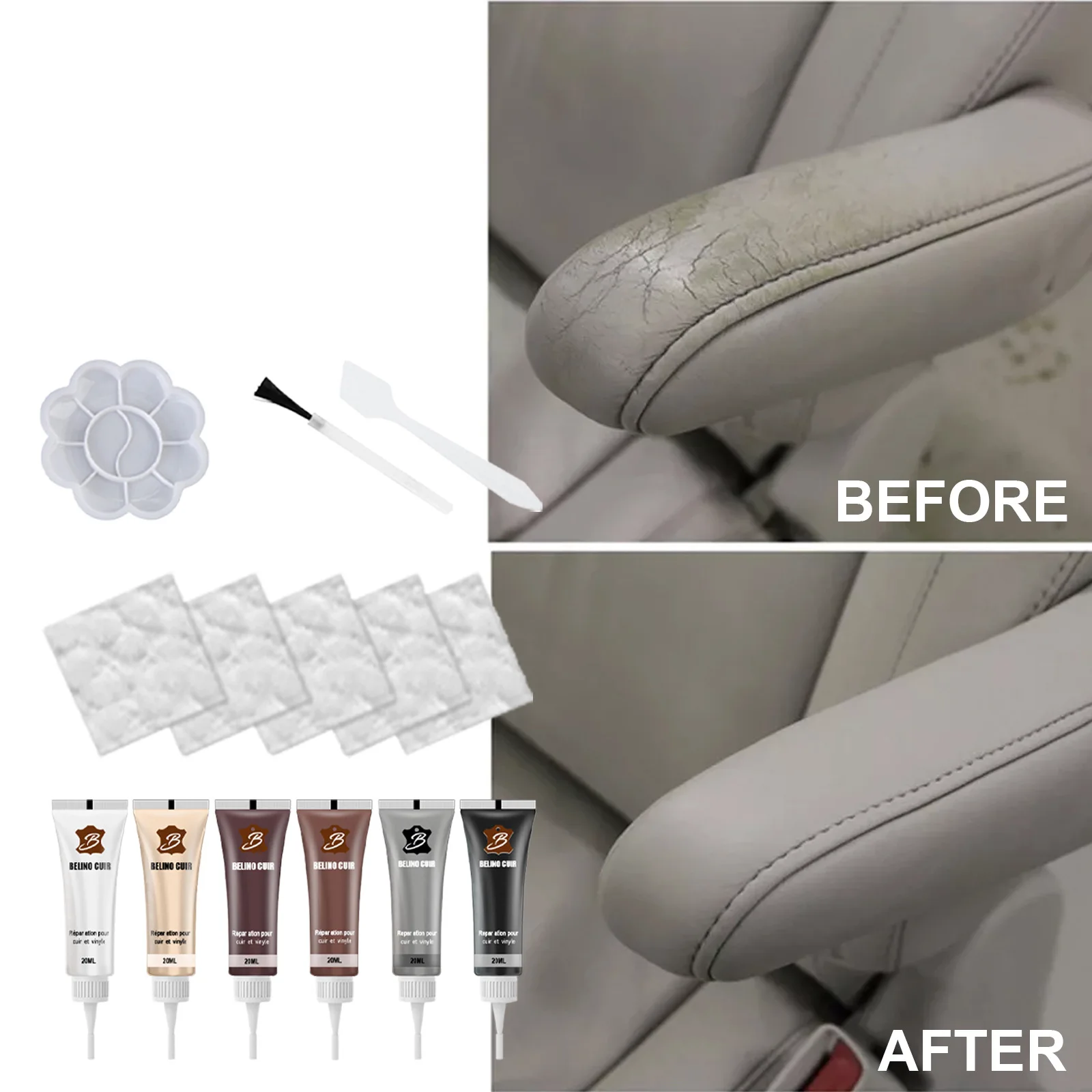 20ml Car Leather Repair Paste Filler Car Seat Leather Complementary Refurbishing Paste Sofa Coats Scratch Cracks Restoration