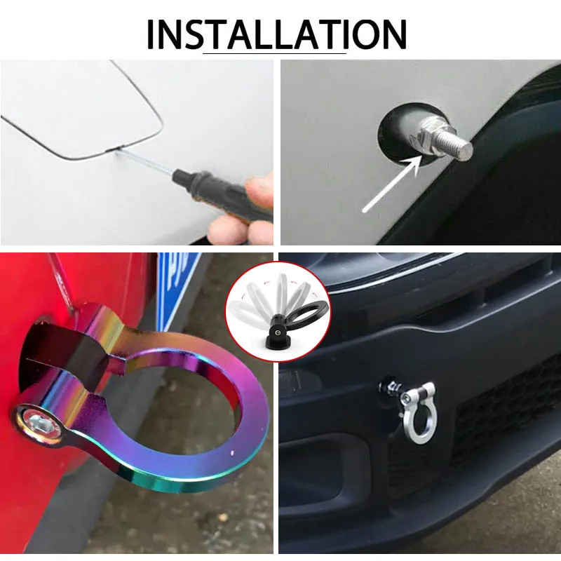Colors Universal Racing Tow Hook Front Rear Car Trailer Hook Car Traction Hook M16 for European Cars M18 for Japanese Cars