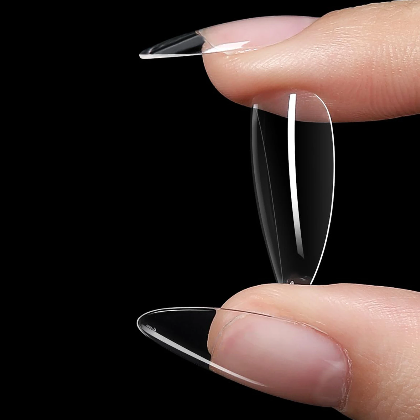 600pcs/box Clear Nail Tips Set, Medium/Long Coffin, Square, Almond, Stiletto, Oval, Round Shape, 10/12 Sizes, Press On Nails, Ma