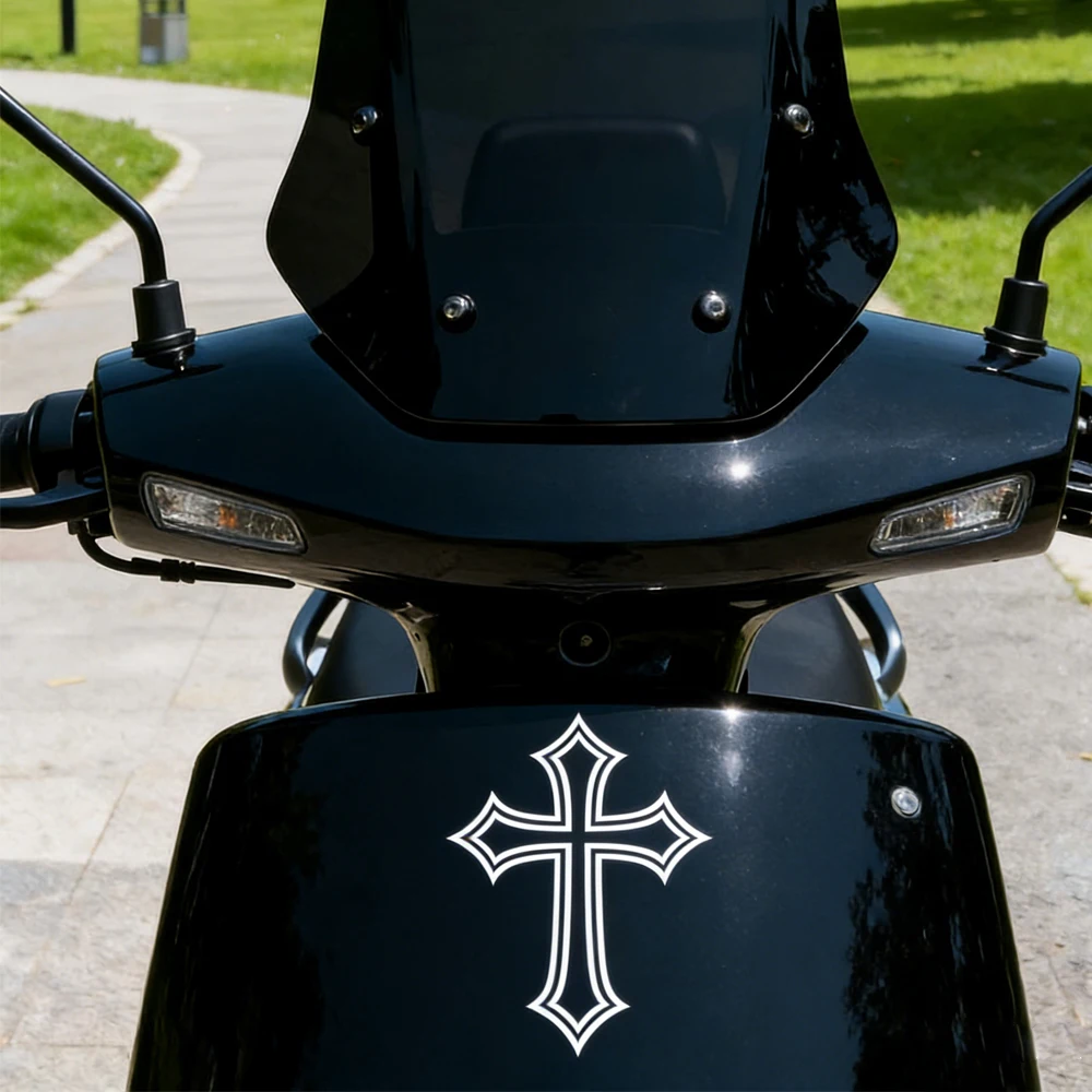 2pcs Creative Cross Motocycle Stickers for Motorbike Fairing Helmet Tailbox Fuel Tank Car Windows Scooter Universal Vinyl Decals