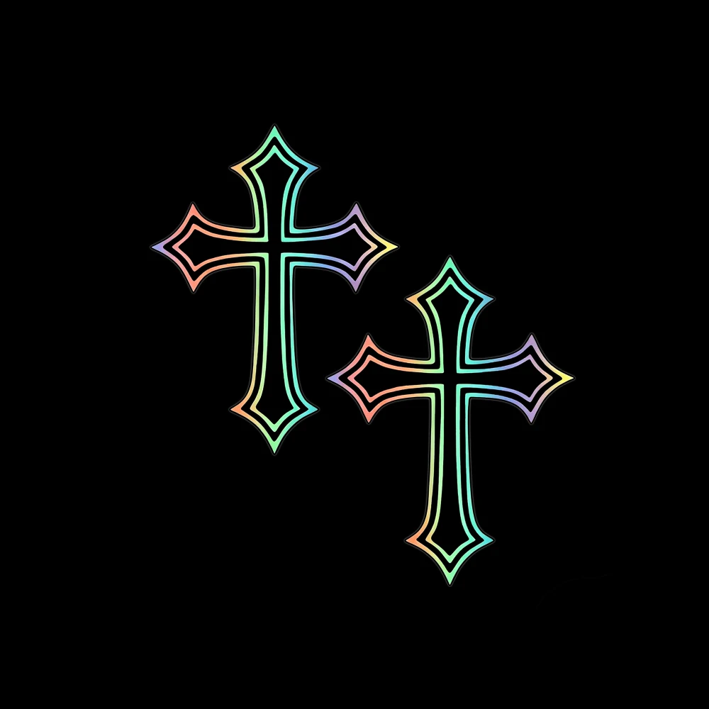 2pcs Creative Cross Motocycle Stickers for Motorbike Fairing Helmet Tailbox Fuel Tank Car Windows Scooter Universal Vinyl Decals