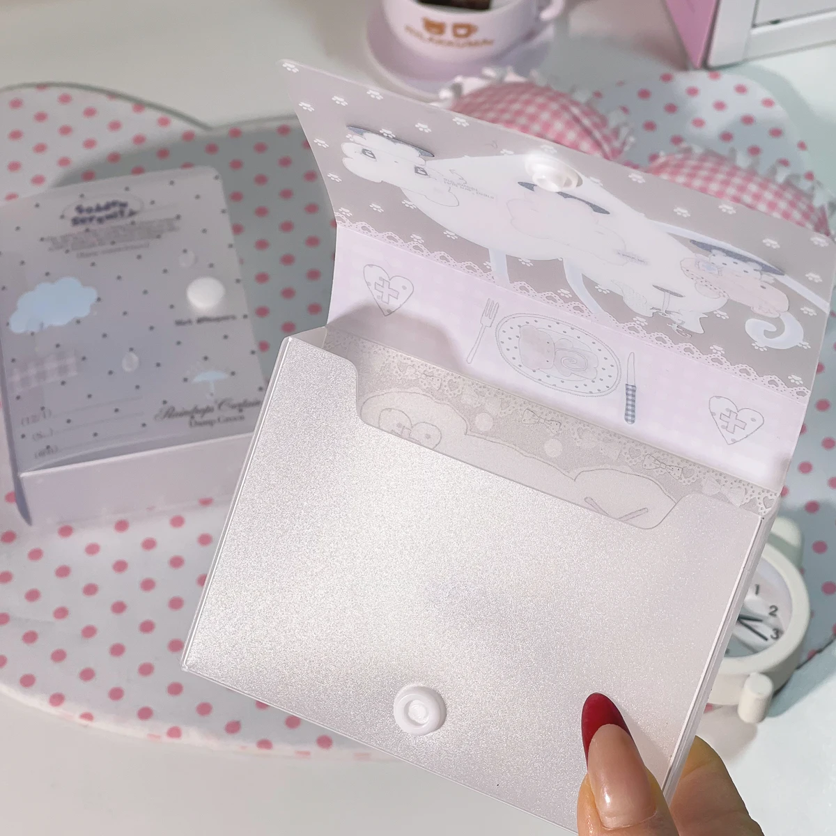 M5 Storage Box Organizer 3-inch Album Stickers Notes Idol Cards Photos Cute Name Card Holder Minimalist Style