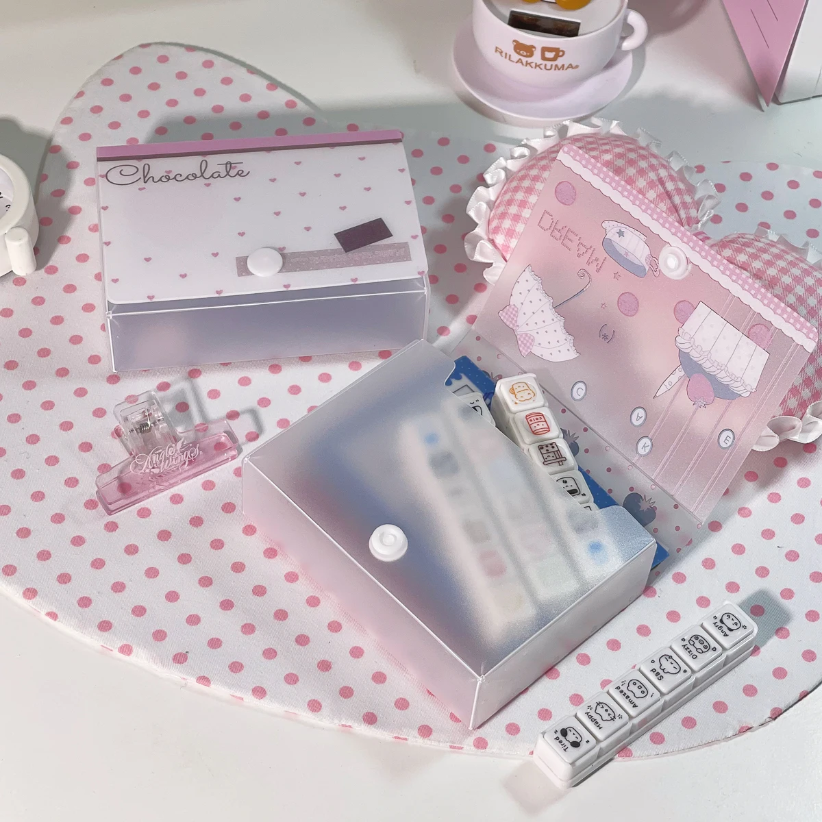 M5 Storage Box Organizer 3-inch Album Stickers Notes Idol Cards Photos Cute Name Card Holder Minimalist Style