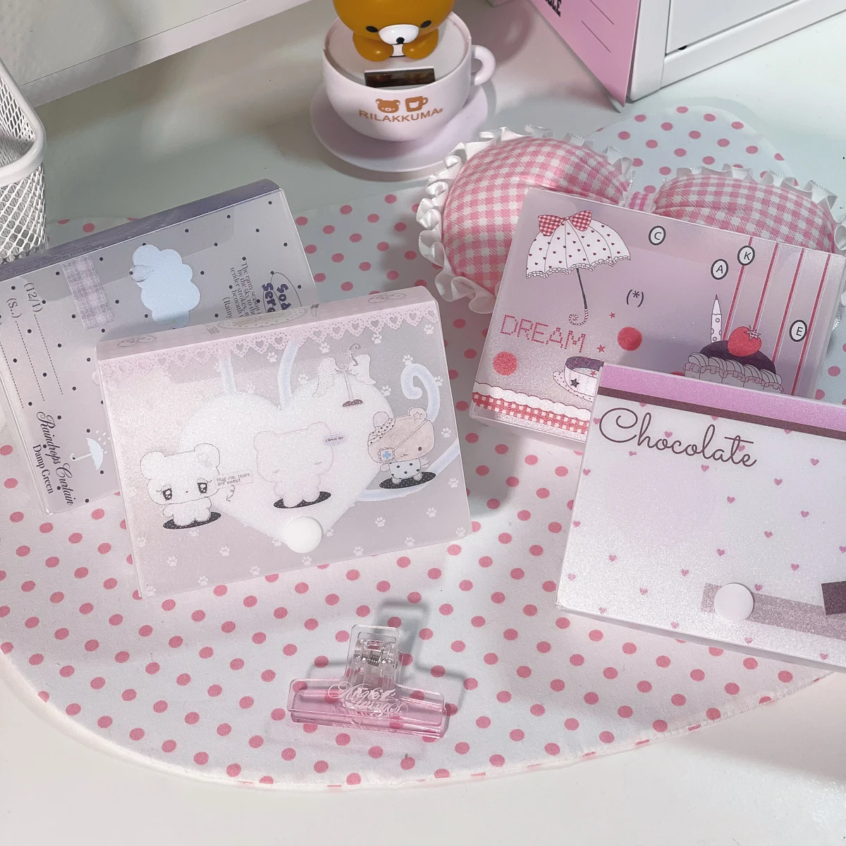 M5 Storage Box Organizer 3-inch Album Stickers Notes Idol Cards Photos Cute Name Card Holder Minimalist Style