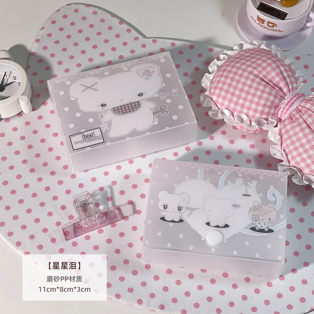 M5 Storage Box Organizer 3-inch Album Stickers Notes Idol Cards Photos Cute Name Card Holder Minimalist Style
