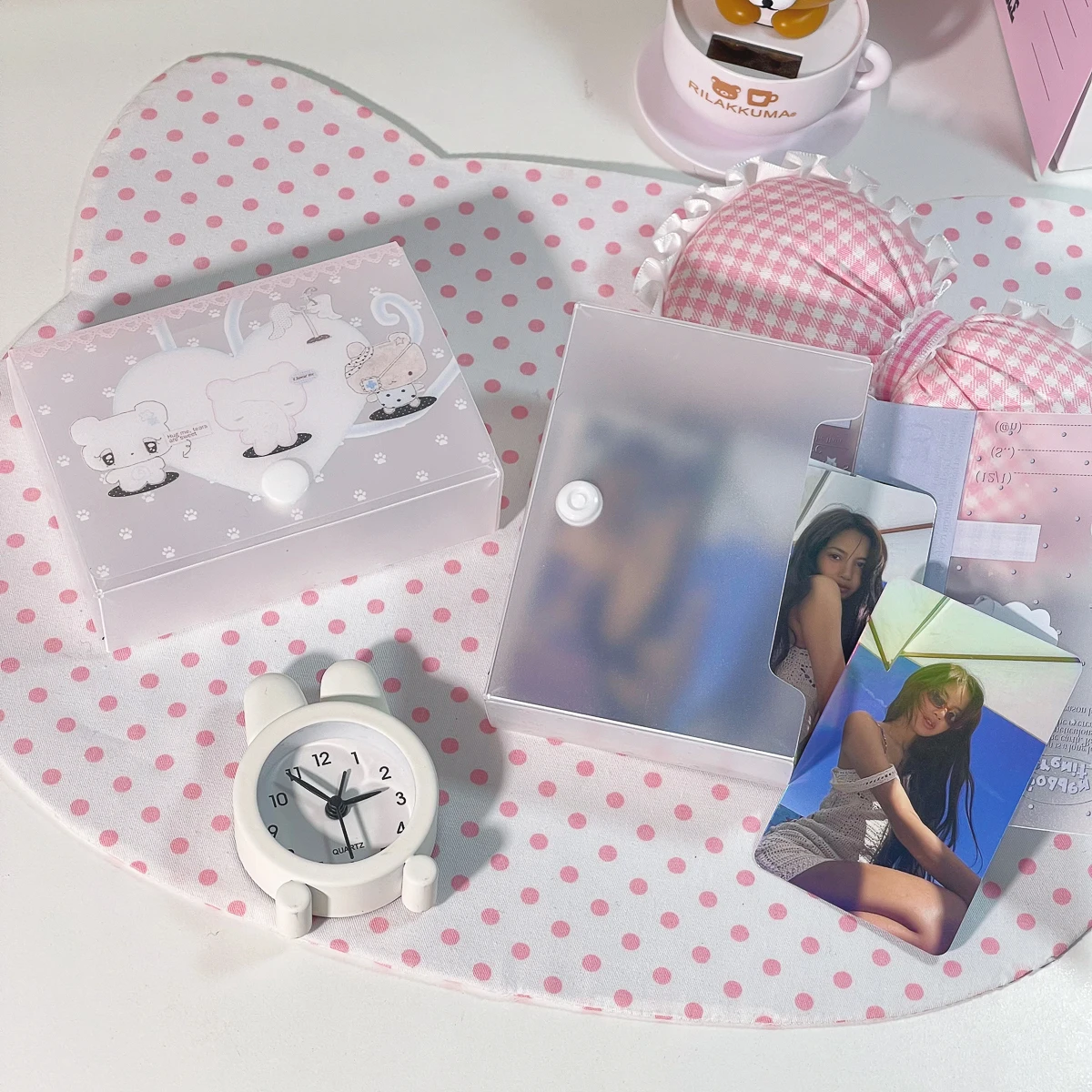 M5 Storage Box Organizer 3-inch Album Stickers Notes Idol Cards Photos Cute Name Card Holder Minimalist Style