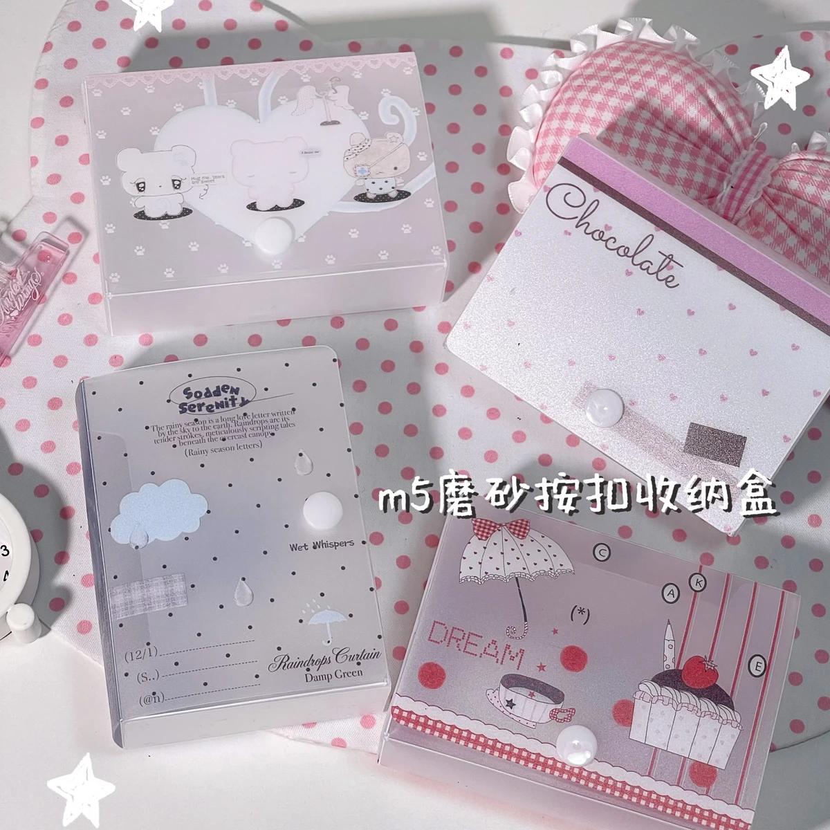 M5 Storage Box Organizer 3-inch Album Stickers Notes Idol Cards Photos Cute Name Card Holder Minimalist Style