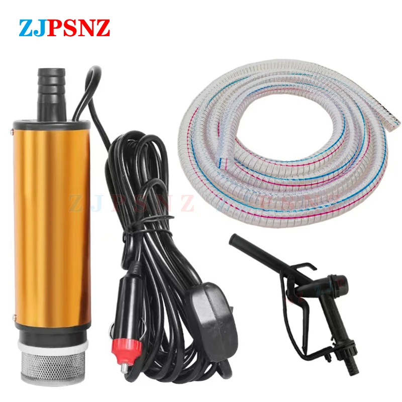 Portable Electric Submersible Pump 12V 24V Diesel Oil Water Sewage Water Transfer Pump Fuel Pump Kit for Car Camping Fishing RV